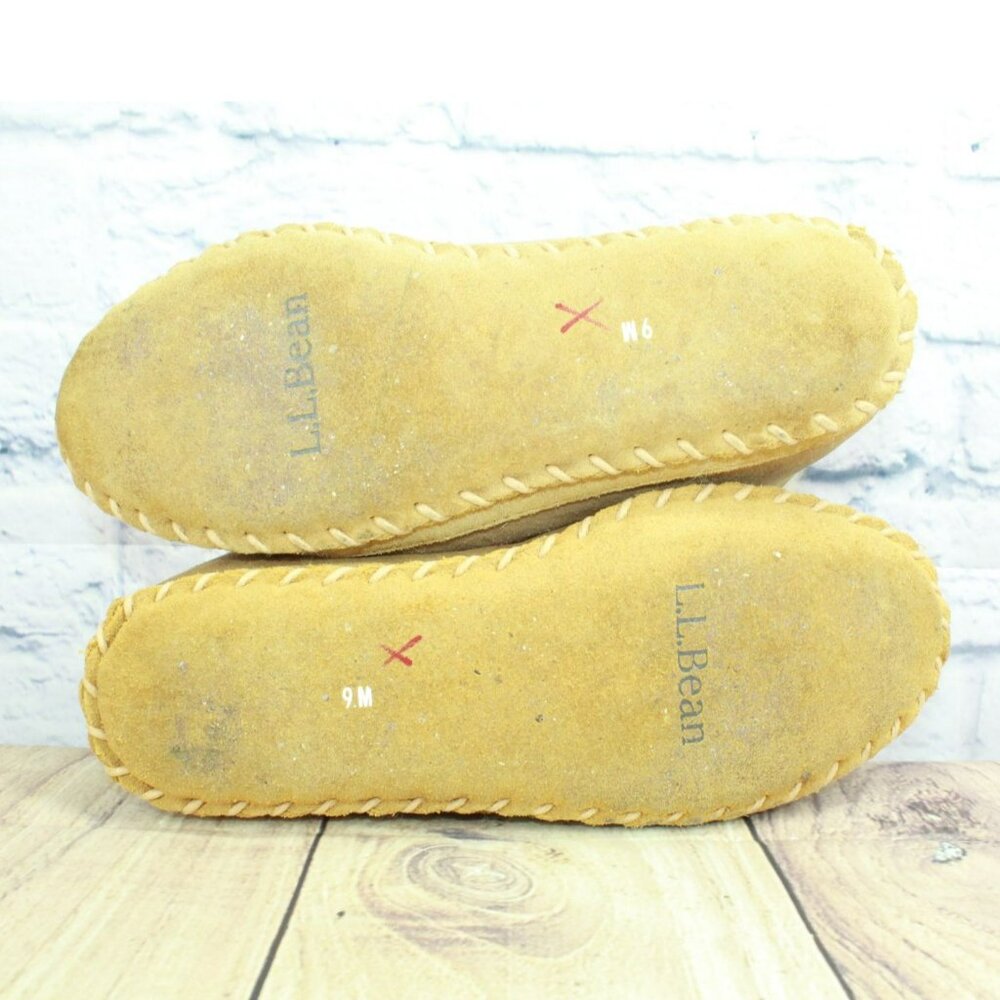 LL Bean Brown Suede Wicked Good Shearling Lined Slipper Ankle Boots Size 9 M - Picture 10 of 10